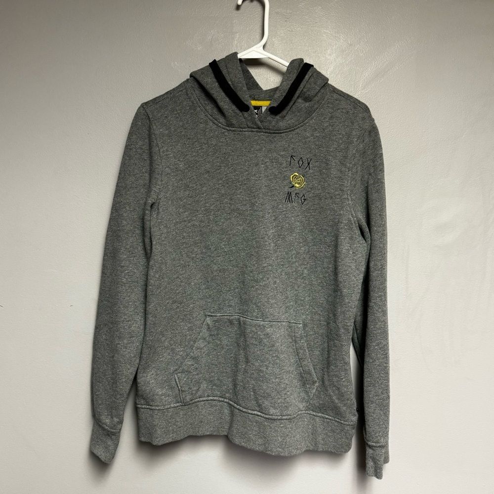 Fox Racing hoodie women’s size Medium M Raised on fumes rose design gray - Picture 4 of 4